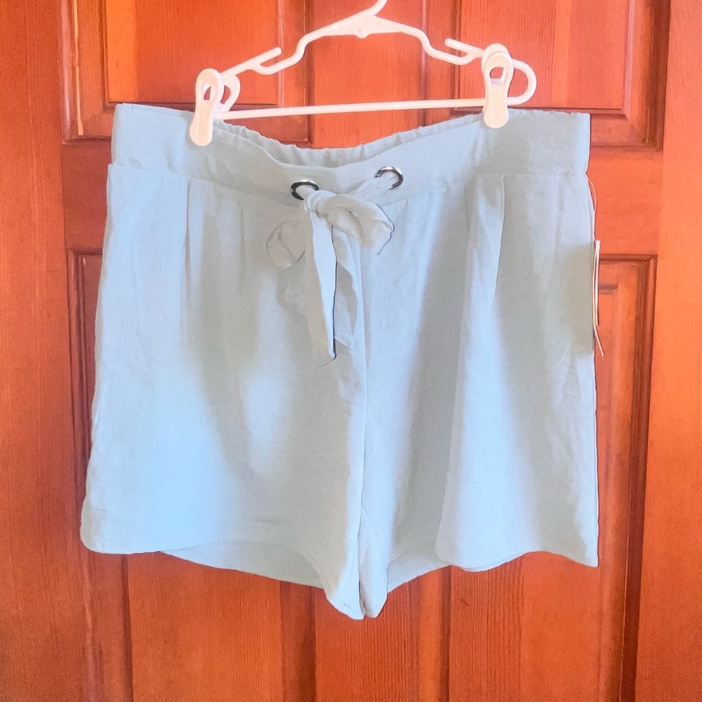 Sky Blue High Waist Women's Shorts